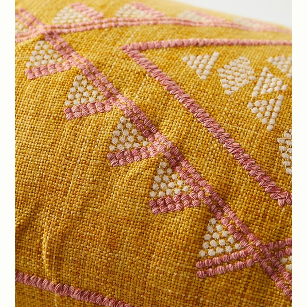 Anthropologie Embroidered Galanos Pillow- ochre - Picture 2 of 6